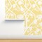 Chinoiserie Butter Yellow Cream Floral Flower Silhouette Timeless Grandmillenial Custom Removable Wallpaper by Spoonflower Peel & Stick Wallpaper 2FT Wide